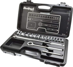 Blackhawk by Proto - 17 Piece 1/2" Drive Socket Set - 6, 12 Points, 3/8" to 1-1/4" Range, Inch Measurement Standard - Apex Tool & Supply