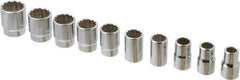 Blackhawk by Proto - 10 Piece 1/2" Drive Socket Set - 12 Points, 7/16" to 1" Range, Inch Measurement Standard - Apex Tool & Supply