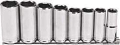 Blackhawk by Proto - 8 Piece 3/8" Drive Deep Well Socket Set - 6 Points, 10mm to 19mm Range, Metric Measurement Standard - Apex Tool & Supply