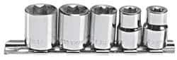 Blackhawk by Proto - 5 Piece 3/8" Drive Socket Set - 8 Points, 1/4" to 1/2" Range, Inch Measurement Standard - Apex Tool & Supply
