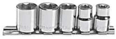 Blackhawk by Proto - 5 Piece 3/8" Drive Socket Set - 8 Points, 1/4" to 1/2" Range, Inch Measurement Standard - Apex Tool & Supply