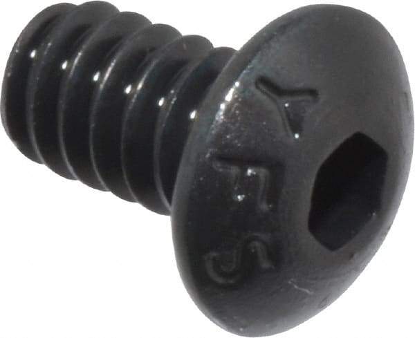 Value Collection - #6-32 UNC Hex Socket Drive, Button Screw - Alloy Steel, Black Oxide Finish, Fully Threaded, 1/4" Length Under Head - Apex Tool & Supply