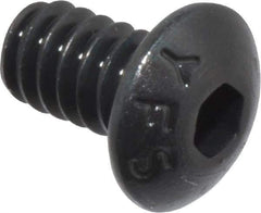 Value Collection - #6-32 UNC Hex Socket Drive, Button Screw - Alloy Steel, Black Oxide Finish, Fully Threaded, 1/4" Length Under Head - Apex Tool & Supply