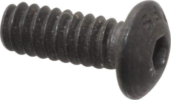 Value Collection - #6-32 UNC Hex Socket Drive, Button Screw - Alloy Steel, Black Oxide Finish, Fully Threaded, 3/8" Length Under Head - Apex Tool & Supply