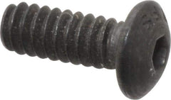 Value Collection - #6-32 UNC Hex Socket Drive, Button Screw - Alloy Steel, Black Oxide Finish, Fully Threaded, 3/8" Length Under Head - Apex Tool & Supply