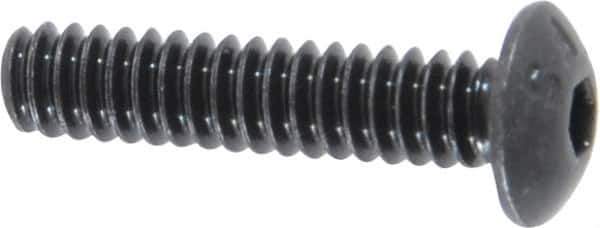 Value Collection - #6-32 UNC Hex Socket Drive, Button Screw - Alloy Steel, Black Oxide Finish, Fully Threaded, 5/8" Length Under Head - Apex Tool & Supply