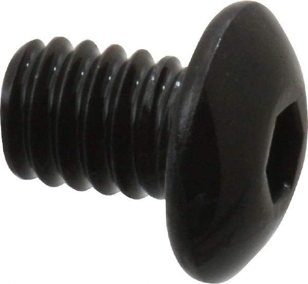 Value Collection - #8-32 UNC Hex Socket Drive, Button Screw - Alloy Steel, Black Oxide Finish, Fully Threaded, 1/4" Length Under Head - Apex Tool & Supply