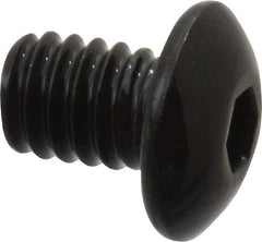 Value Collection - #8-32 UNC Hex Socket Drive, Button Screw - Alloy Steel, Black Oxide Finish, Fully Threaded, 1/4" Length Under Head - Apex Tool & Supply