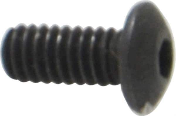 Value Collection - #8-32 UNC Hex Socket Drive, Button Screw - Alloy Steel, Black Oxide Finish, Fully Threaded, 3/8" Length Under Head - Apex Tool & Supply