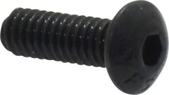 Value Collection - #8-32 UNC Hex Socket Drive, Button Screw - Alloy Steel, Black Oxide Finish, Fully Threaded, 1/2" Length Under Head - Apex Tool & Supply