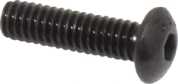 Value Collection - #8-32 UNC Hex Socket Drive, Button Screw - Alloy Steel, Black Oxide Finish, Fully Threaded, 5/8" Length Under Head - Apex Tool & Supply