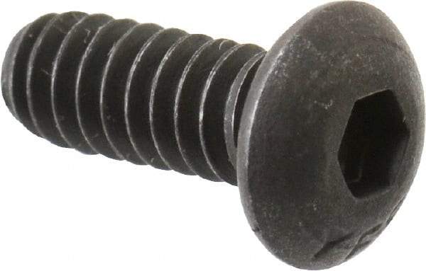 Value Collection - #10-24 UNC Hex Socket Drive, Button Screw - Alloy Steel, Black Oxide Finish, Fully Threaded, 1/2" Length Under Head - Apex Tool & Supply