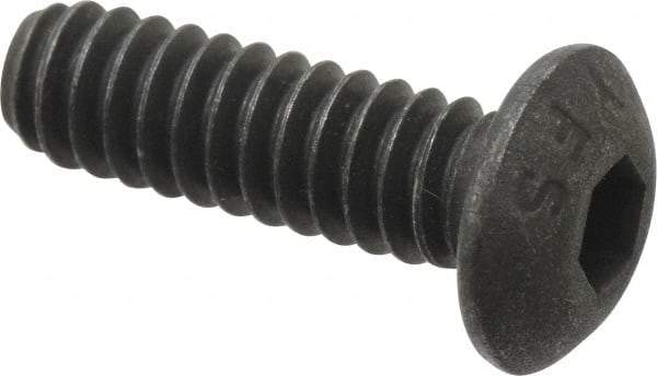 Value Collection - #10-24 UNC Hex Socket Drive, Button Screw - Alloy Steel, Black Oxide Finish, Fully Threaded, 5/8" Length Under Head - Apex Tool & Supply