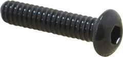 Value Collection - #10-24 UNC Hex Socket Drive, Button Screw - Alloy Steel, Black Oxide Finish, Fully Threaded, 7/8" Length Under Head - Apex Tool & Supply