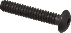 Value Collection - #10-24 UNC Hex Socket Drive, Button Screw - Alloy Steel, Black Oxide Finish, Fully Threaded, 1" Length Under Head - Apex Tool & Supply