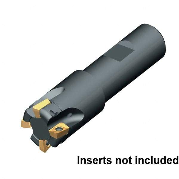 Kennametal - 3/8" Cut Diam, 1/2" Shank Diam, 3" OAL, Indexable Square Shoulder End Mill - Weldon Shank, 0° Lead Angle - Apex Tool & Supply