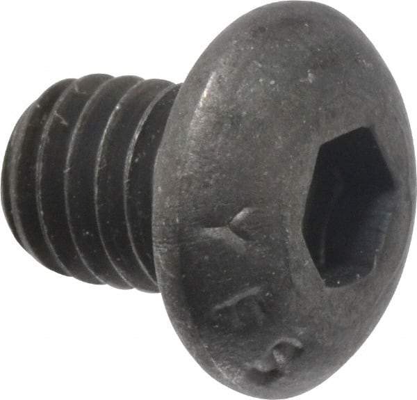 Value Collection - #10-32 UNF Hex Socket Drive, Button Screw - Alloy Steel, Black Oxide Finish, Fully Threaded, 1/4" Length Under Head - Apex Tool & Supply