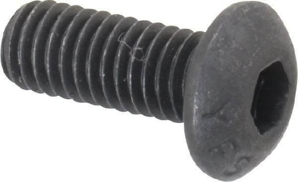 Value Collection - #10-32 UNF Hex Socket Drive, Button Screw - Alloy Steel, Black Oxide Finish, Fully Threaded, 1/2" Length Under Head - Apex Tool & Supply