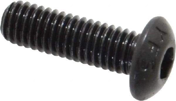 Value Collection - #10-32 UNF Hex Socket Drive, Button Screw - Alloy Steel, Black Oxide Finish, Fully Threaded, 5/8" Length Under Head - Apex Tool & Supply