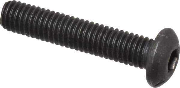 Value Collection - #10-32 UNF Hex Socket Drive, Button Screw - Alloy Steel, Black Oxide Finish, Fully Threaded, 1" Length Under Head - Apex Tool & Supply