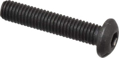 Value Collection - #10-32 UNF Hex Socket Drive, Button Screw - Alloy Steel, Black Oxide Finish, Fully Threaded, 1" Length Under Head - Apex Tool & Supply