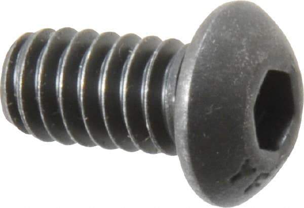 Value Collection - 1/4-20 UNC Hex Socket Drive, Button Screw - Alloy Steel, Black Oxide Finish, Fully Threaded, 1/2" Length Under Head - Apex Tool & Supply