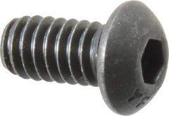Value Collection - 1/4-20 UNC Hex Socket Drive, Button Screw - Alloy Steel, Black Oxide Finish, Fully Threaded, 1/2" Length Under Head - Apex Tool & Supply