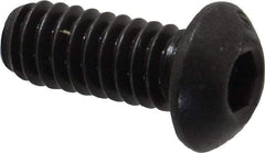 Value Collection - 1/4-20 UNC Hex Socket Drive, Button Screw - Alloy Steel, Black Oxide Finish, Fully Threaded, 5/8" Length Under Head - Apex Tool & Supply