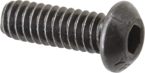 Value Collection - 1/4-20 UNC Hex Socket Drive, Button Screw - Alloy Steel, Black Oxide Finish, Fully Threaded, 3/4" Length Under Head - Apex Tool & Supply