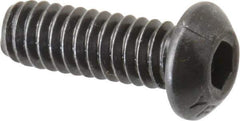 Value Collection - 1/4-20 UNC Hex Socket Drive, Button Screw - Alloy Steel, Black Oxide Finish, Fully Threaded, 3/4" Length Under Head - Apex Tool & Supply
