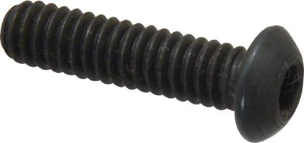 Value Collection - 1/4-20 UNC Hex Socket Drive, Button Screw - Alloy Steel, Black Oxide Finish, Fully Threaded, 1" Length Under Head - Apex Tool & Supply