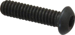Value Collection - 1/4-20 UNC Hex Socket Drive, Button Screw - Alloy Steel, Black Oxide Finish, Fully Threaded, 1" Length Under Head - Apex Tool & Supply