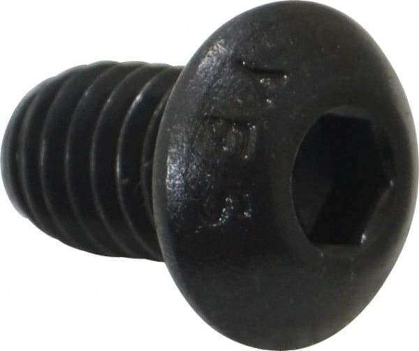 Value Collection - 5/16-18 UNC Hex Socket Drive, Button Screw - Alloy Steel, Black Oxide Finish, Fully Threaded, 1/2" Length Under Head - Apex Tool & Supply