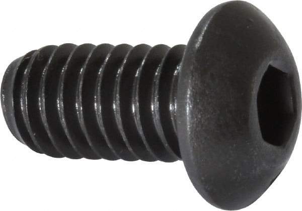 Value Collection - 5/16-18 UNC Hex Socket Drive, Button Screw - Alloy Steel, Black Oxide Finish, Fully Threaded, 5/8" Length Under Head - Apex Tool & Supply