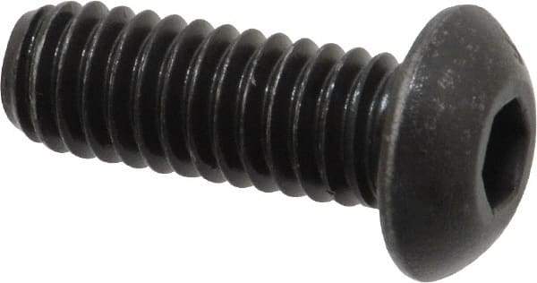 Value Collection - 5/16-18 UNC Hex Socket Drive, Button Screw - Alloy Steel, Black Oxide Finish, Fully Threaded, 7/8" Length Under Head - Apex Tool & Supply