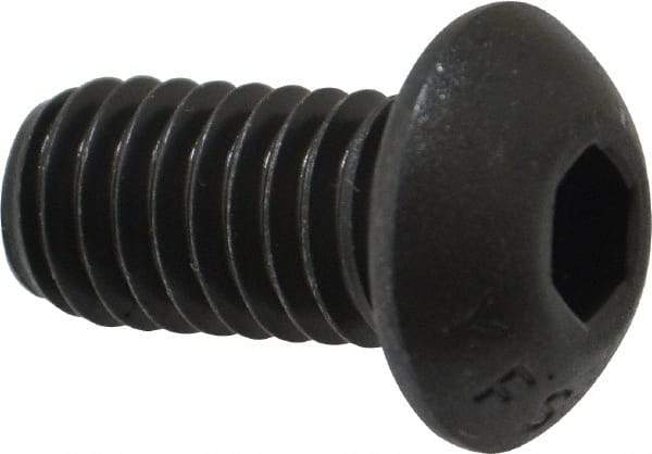 Value Collection - 3/8-16 UNC Hex Socket Drive, Button Screw - Alloy Steel, Black Oxide Finish, Fully Threaded, 3/4" Length Under Head - Apex Tool & Supply