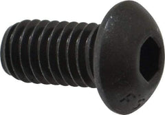 Value Collection - 3/8-16 UNC Hex Socket Drive, Button Screw - Alloy Steel, Black Oxide Finish, Fully Threaded, 3/4" Length Under Head - Apex Tool & Supply