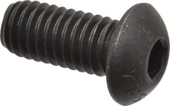 Value Collection - 3/8-16 UNC Hex Socket Drive, Button Screw - Alloy Steel, Black Oxide Finish, Fully Threaded, 7/8" Length Under Head - Apex Tool & Supply