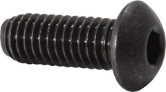 Value Collection - 3/8-16 UNC Hex Socket Drive, Button Screw - Alloy Steel, Black Oxide Finish, Fully Threaded, 1" Length Under Head - Apex Tool & Supply
