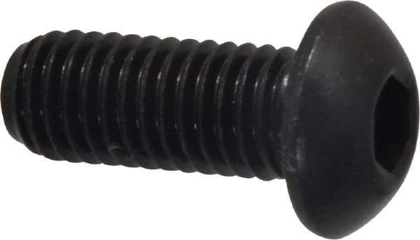 Value Collection - 1/2-13 UNC Hex Socket Drive, Button Screw - Alloy Steel, Black Oxide Finish, Fully Threaded, 1-1/4" Length Under Head - Apex Tool & Supply