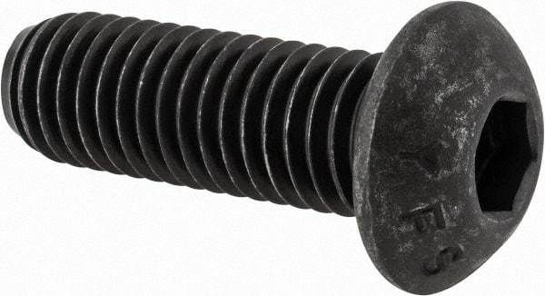 Value Collection - 1/2-13 UNC Hex Socket Drive, Button Screw - Alloy Steel, Black Oxide Finish, Fully Threaded, 1-1/2" Length Under Head - Apex Tool & Supply