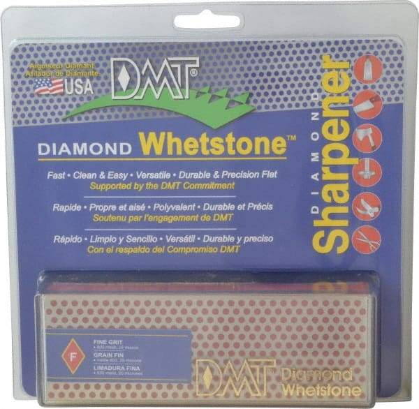 DMT - 6" Long x 2" Wide x 3/4" Thick, Diam ond Sharpening Stone - Rectangle, 600 Grit, Fine Grade - Apex Tool & Supply