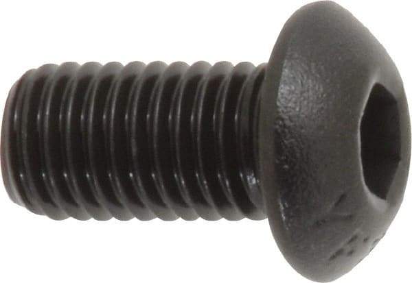 Value Collection - 1/4-28 UNF Hex Socket Drive, Button Screw - Alloy Steel, Black Oxide Finish, Fully Threaded, 1/2" Length Under Head - Apex Tool & Supply