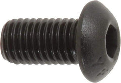 Value Collection - 1/4-28 UNF Hex Socket Drive, Button Screw - Alloy Steel, Black Oxide Finish, Fully Threaded, 1/2" Length Under Head - Apex Tool & Supply