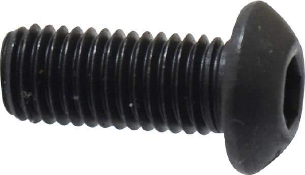 Value Collection - 1/4-28 UNF Hex Socket Drive, Button Screw - Alloy Steel, Black Oxide Finish, Fully Threaded, 5/8" Length Under Head - Apex Tool & Supply