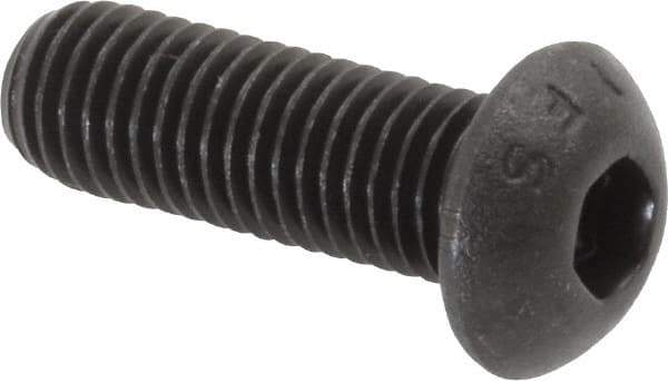 Value Collection - 1/4-28 UNF Hex Socket Drive, Button Screw - Alloy Steel, Black Oxide Finish, Fully Threaded, 3/4" Length Under Head - Apex Tool & Supply