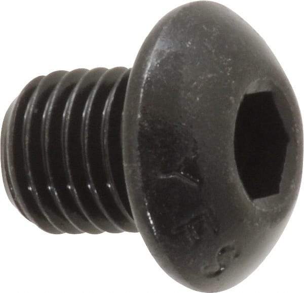 Value Collection - 5/16-24 UNF Hex Socket Drive, Button Screw - Alloy Steel, Black Oxide Finish, Fully Threaded, 3/8" Length Under Head - Apex Tool & Supply