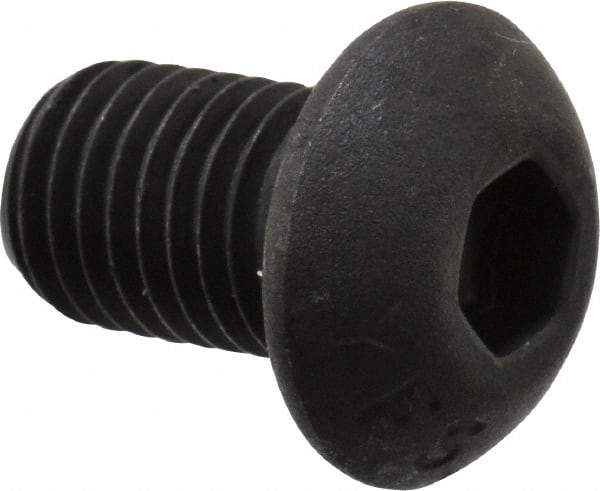 Value Collection - 5/16-24 UNF Hex Socket Drive, Button Screw - Alloy Steel, Black Oxide Finish, Fully Threaded, 1/2" Length Under Head - Apex Tool & Supply
