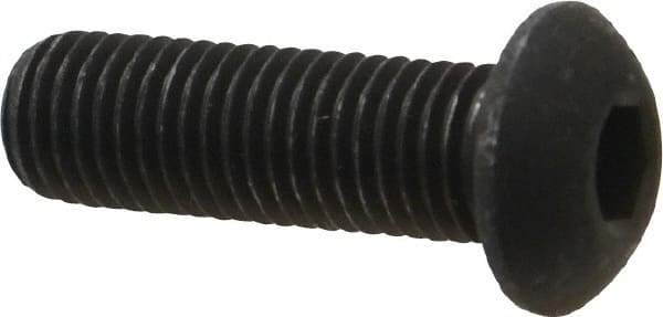 Value Collection - 5/16-24 UNF Hex Socket Drive, Button Screw - Alloy Steel, Black Oxide Finish, Fully Threaded, 1" Length Under Head - Apex Tool & Supply