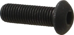 Value Collection - 5/16-24 UNF Hex Socket Drive, Button Screw - Alloy Steel, Black Oxide Finish, Fully Threaded, 1" Length Under Head - Apex Tool & Supply